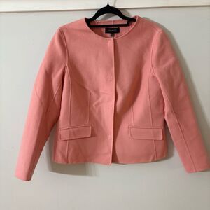 Talbots Blazer pink wool Jacket Cardigan Button down double fleece plush-Size M